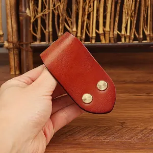 Brown leather belt key holder clip durable waist hook keyring accessory for men daily carry