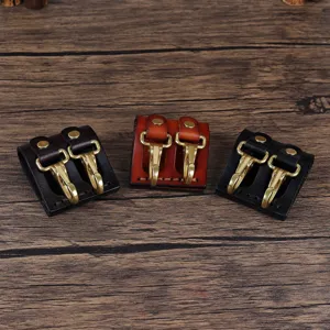 Leather key holder belt clip metal hook multi-color portable keychain accessory for daily use