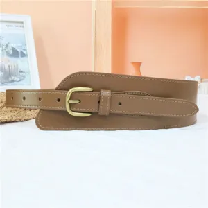 Stylish wide leather waist belt for women, slim cinch belt for dresses and shirts.