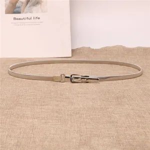 Chaîne de taille en métal argenté avec boucle ardillon réglable, fine ceinture de robe.