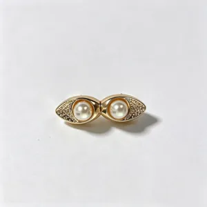 Zinklegering Retro Parel Dubbele Gesp Taille Riem Accessoire Goud Geometrische Decoratieve Gesp Voor Vrouwen Kleding