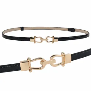 Women Fashion Thin Patent Leather Belt Adjustable Dress Suit Waist Decor Skinny Belt Elegant Accessories