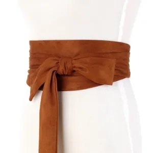 Japanese vintage style fabric wide waist belt, versatile lace-up cinch corset for dress