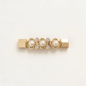 Fibbia per Cintura in Lega alla Moda da Donna Elegante Strass Perla Artificiale Floreale Fibbia di Ricambio Accessori per Abbigliamento