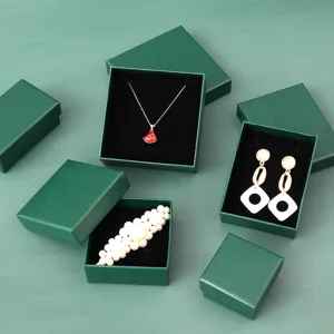 Premium peacock green jewelry gift box set for necklaces earrings and jewelry packaging