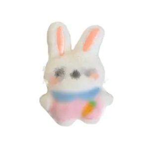 Schattig wit pluche cartoon konijnenpop-accessoire voor kleding en tasdecoratie