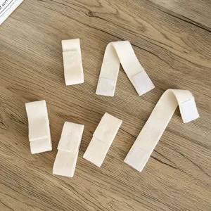 Cream plush fabric bag straps with hook and loop fasteners for DIY craft projects
