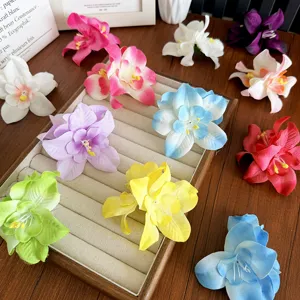 Pinces à cheveux en tissu orchidée douce style bohème coloré pour femmes et filles