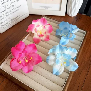 Lot de barrettes à cheveux fleurs d'orchidée en tissu style bohème pour vacances