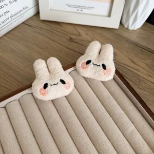 Cute plush long-eared rabbit cartoon doll DIY accessories for kids clothing and bags