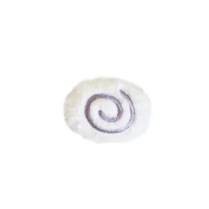 Accessoire mignon de sucette en peluche blanche avec broderie spirale pour DIY artisanat