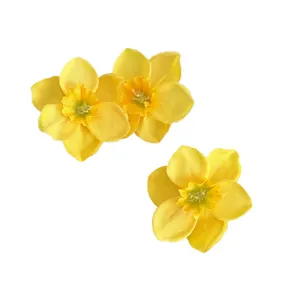 Lot de trois pinces à cheveux narcisse jaune pour un look de vacances à la mer