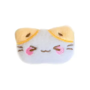 Adorable broche en peluche en forme de tête de chat pour décorer vêtements et sacs