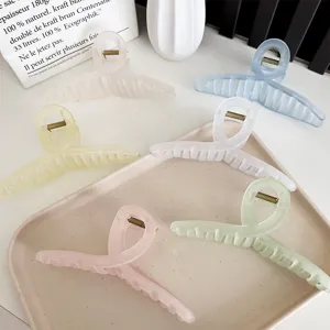 Lot de grandes pinces à cheveux translucides de 13cm couleur pastel pour cheveux épais