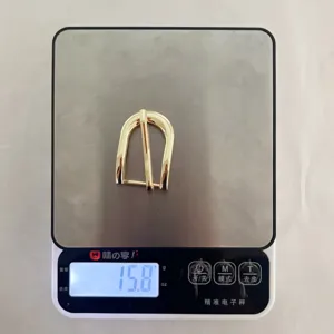 Fibbia ad ardiglione in metallo dorato, ricambio per borse e cinture in materiale di lega resistente