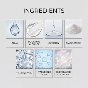 Infographie détaillée des ingrédients du masque peel-off au collagène VIARELINE.
