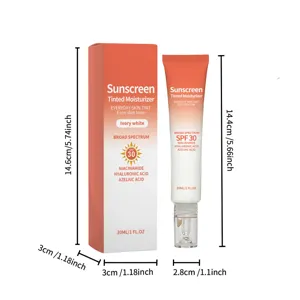 Crème hydratante teintée ivoire avec protection solaire SPF 30 pour le visage 30ml