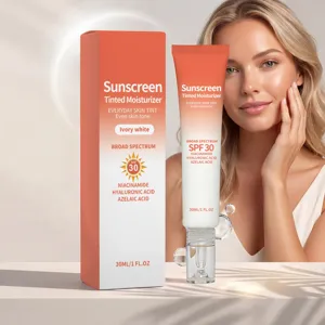 SPF 30 Crème Hydratante Teintée Solaire Blanc Ivoire Base Maquillage Visage Avec Niacinamide Et Acide Hyaluronique Soin Quotidien