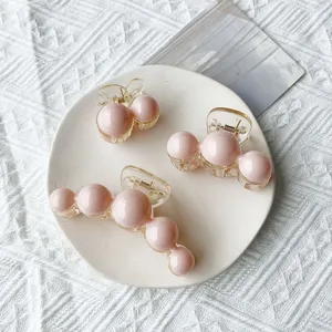 Elegant sweet pink dopamine shark hair claw clip set for women stylish hair accessories