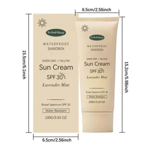 WoodSleep crème solaire étanche SPF 30 au zinc et suif, tube pratique de 100g pour protection.