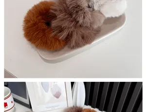 Close-up of soft plush scrunchies in various autumn colors on a plate