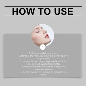 Gráfico de detalle de mascarilla facial de cúrcuma y ácido kójico con guía de uso.