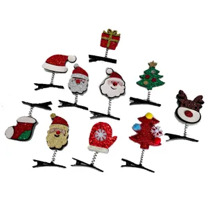 Weihnachtshaarklammern Set mit glitzerndem Weihnachtsmann