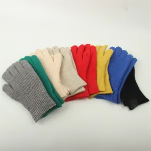 Women winter knitted fingerless gloves multi color stylish warm winter hand warmer set