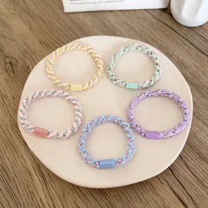 High-quality pastel braided elastic hair ties for girls and women hair styling