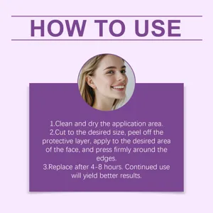 Usage instruction graphic for skincare patch featuring a clear step-by-step guide.