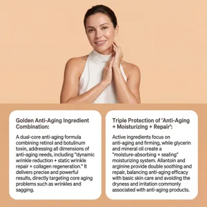 Detailed view showcasing VORVITA retinol brightening emulsion key anti-aging ingredients and benefits.