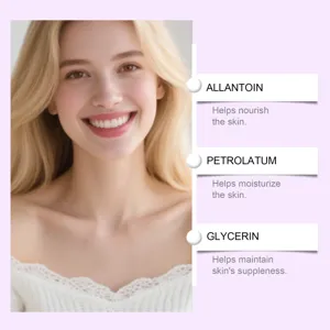 Hydrating skincare patch detail with nourishing ingredients like allantoin and glycerin for soft skin.