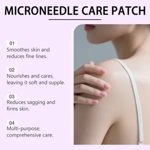 Microneedle care patch for smoothing skin fine lines, nourishing and firming body care detail.