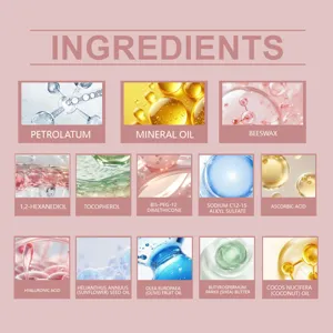 Descubre el grafico detallado de ingredientes de la mascarilla labial EELHOE con hidratacion.