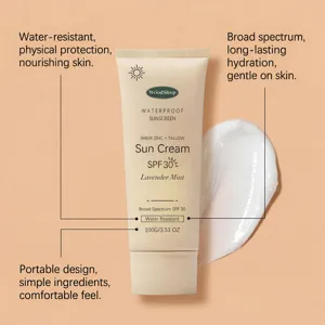 WOODSLEEP Crème Solaire Minérale SPF 30 Menthe Lavande 100g vue détaillée texture.