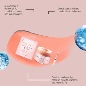 Detalle de mascarilla labial Eelhoe con textura rosa suave y cuidado nutritivo en tarro.