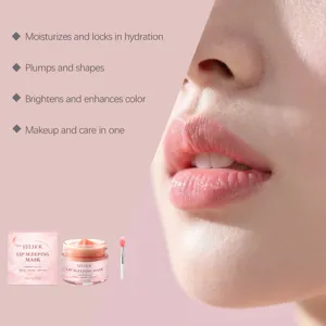 Mascarilla labial nocturna hidratante con fórmula nutritiva para labios suaves y voluminosos.