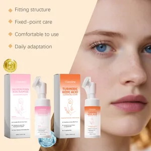 Set de mousse nettoyante VIARELINE au PDRN de saumon et acide kojique pour un soin visage doux.
