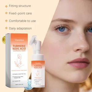 Mousse nettoyante visage curcuma acide kojique VIARELINE 100ml soin doux hydratant.