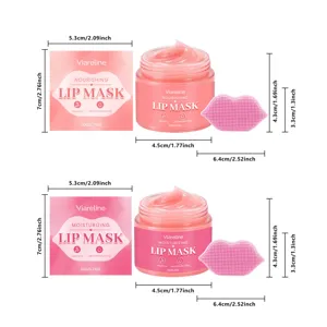 Viareline masque à lèvres hydratant avec pinceau pot, 20g soin nourrissant à la vitamine C.