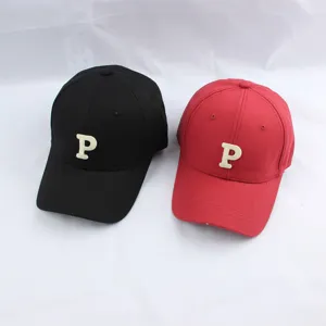 Casual couple baseball cap with letter embroidery, breathable cotton summer sun protection hat.