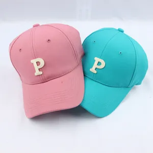 Classic cotton baseball cap with letter embroidery, breathable design for summer sun protection.