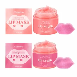 VIARELINE Set de Masque à Lèvres Nourrissant Hydratant avec Vitamine C et Brosse 20g