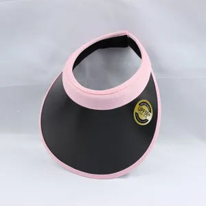 Chapeau de soleil vide pour femme, design noir et rose, protection UPF50+ UV pour activite.