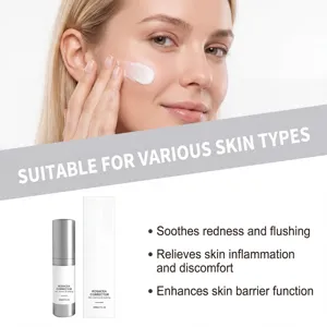 Soothing facial essence detail showing texture and application on skin for daily care.