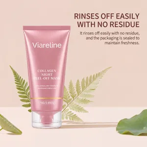 VIARELINE Masque Peel Off au Collagène Doux Hydratant Nourrissant Lissant pour Visage