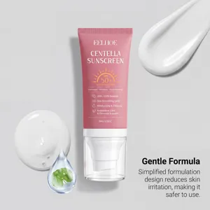 EELHOE Crème Solaire Centella SPF 50+ hydratant visage léger avec protection UV et soin apaisant.