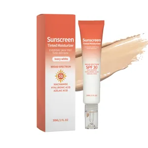 Crème solaire teintée blanc ivoire 30ml SPF 30 hydratante légère unifiante pour le visage.