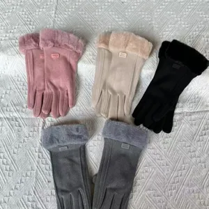 Guantes de invierno cálidos de felpa gruesa para mujer, manoplas antiviento para ciclismo al aire.