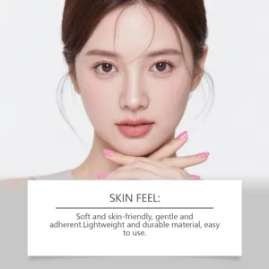 Close-up view of facial oil-absorbing paper texture, soft and skin-friendly material details.